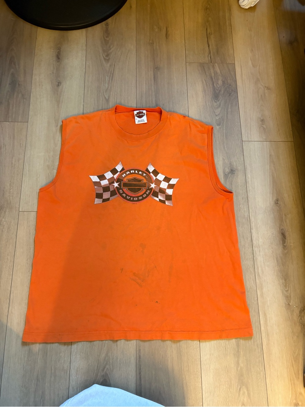 Harley-Davidson Orange Sleeveless Graphic Tank
